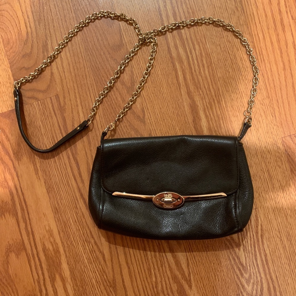 Coach small black leather purse
